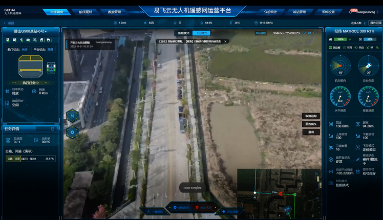 It supports remote control of UAVs (nose direction, gimbal angle, zooming and IR switching, etc